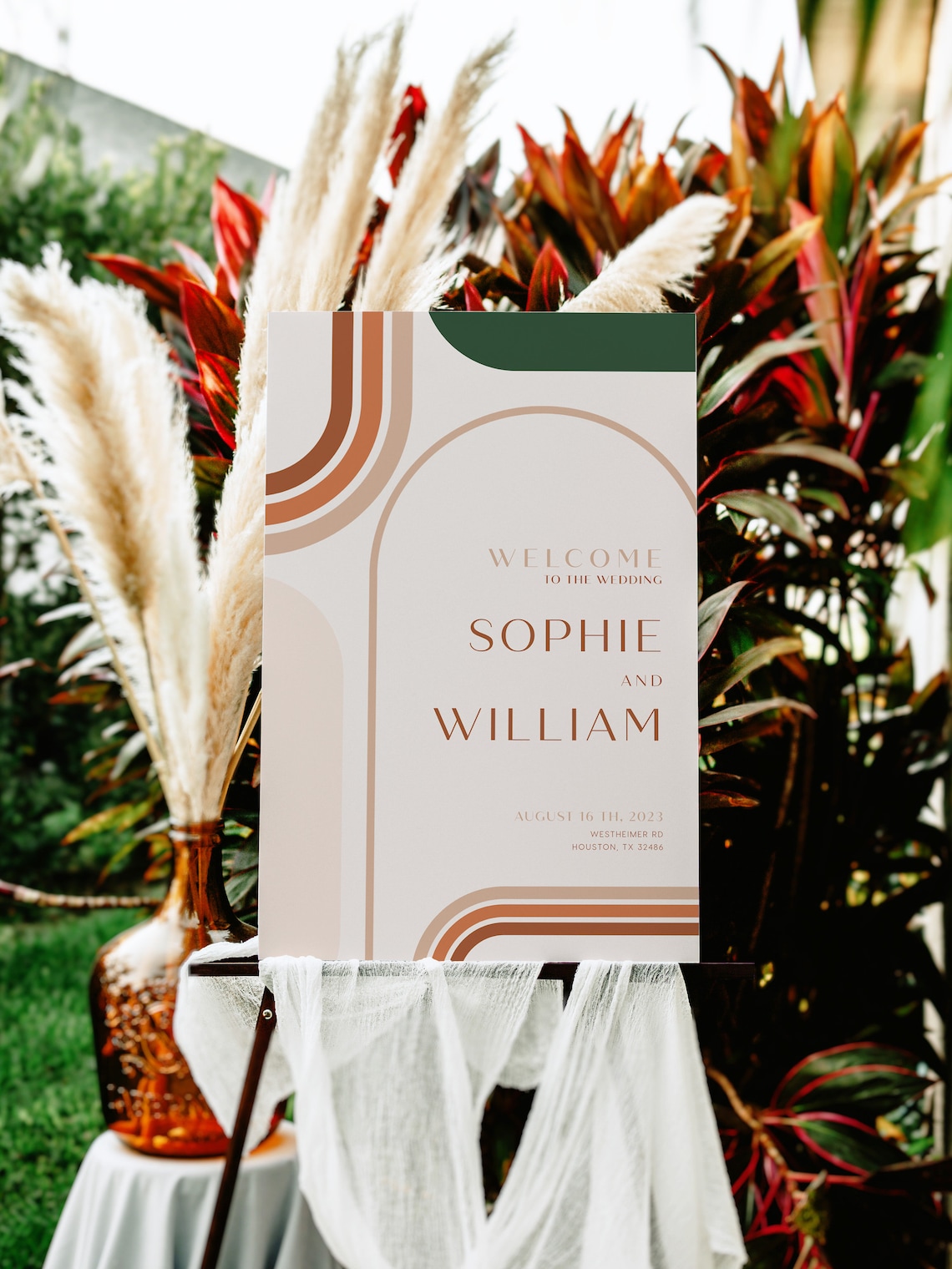 boho wedding welcome sign