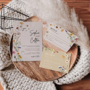 boho floral wedding invitation