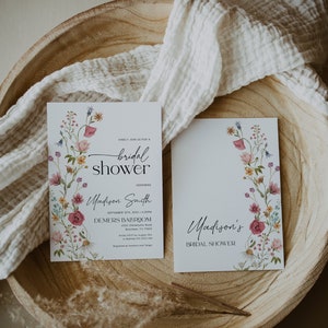 colorful wildflower bridal shower invitation