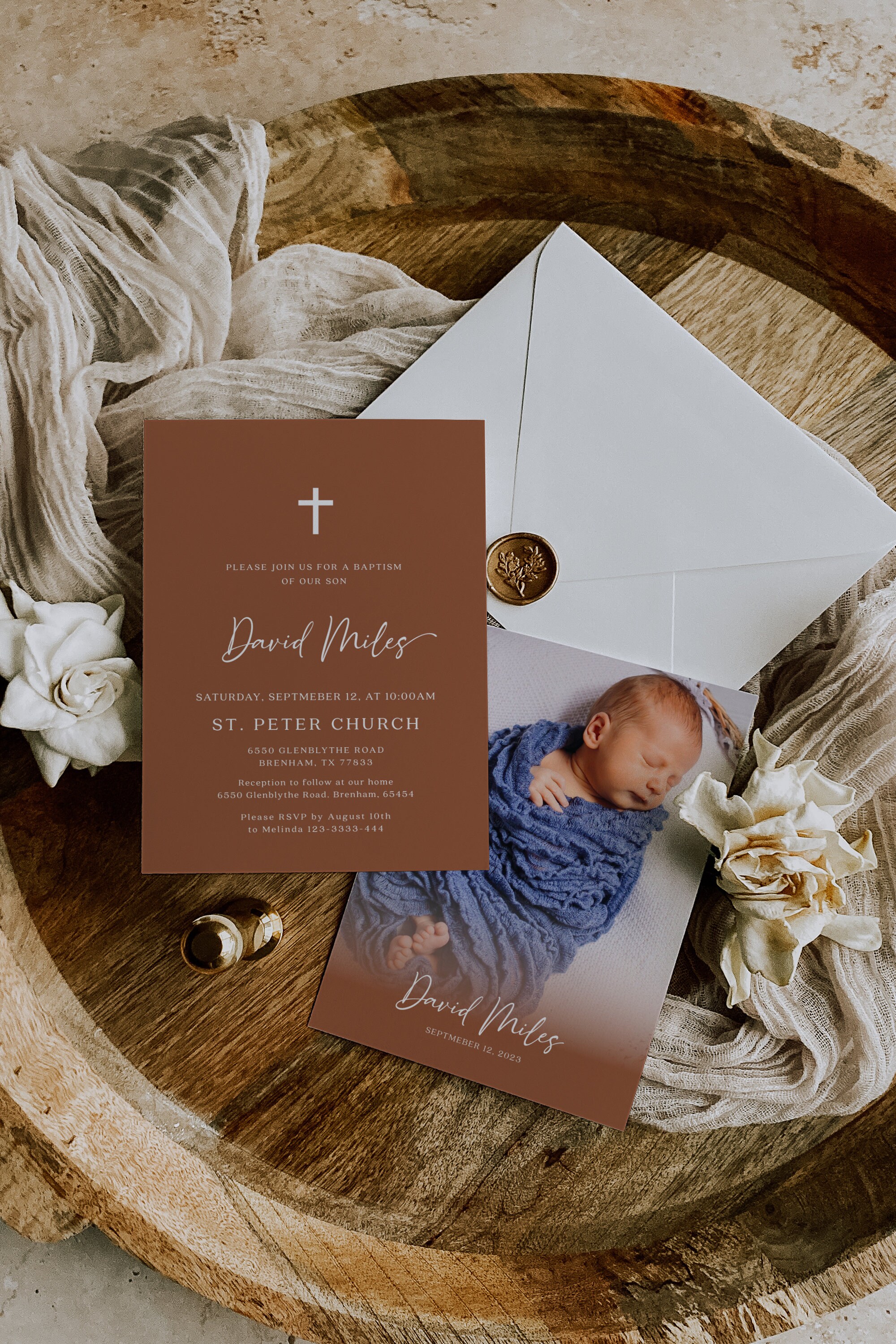 Baptism Invitation Template Christening Invitation Digital Etsy