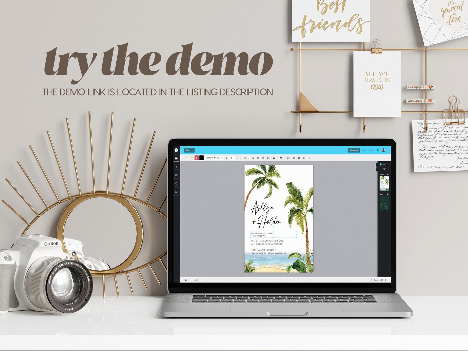 Bar Sign Wedding Bar Menu Sign Bar Menu Template Tropical Etsy