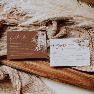 boho wedding invitation set