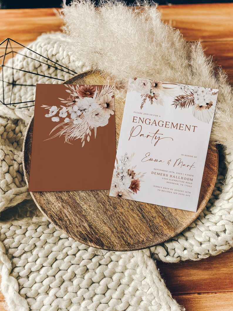 Engagement Invitation Engagement Party Invitation Boho Etsy