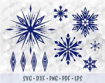 Snowflake Frozen Svg Etsy