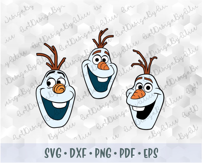 bundle svg png olaf snowman frozen head face layered cut file etsy