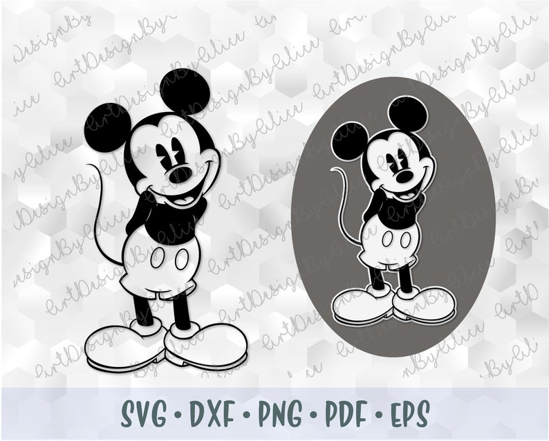 Download SVG PNG DXF Mickey Minnie Mouse Vintage Retro Old Style | Etsy