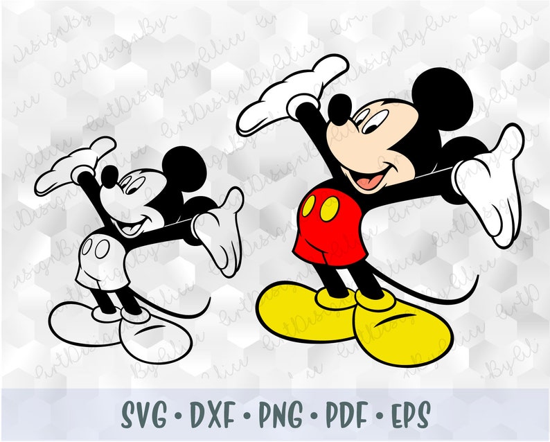 Download SVG PNG Mickey Mouse Hands Shorts Body Layered Cut File | Etsy
