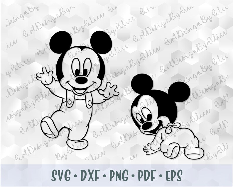 Download SVG PNG Mickey Mouse Baby Babies Outline Stroke Cut ...