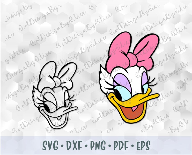 Download SVG PNG Daisy Duck Head Face Mickey Minnie Friends Layered ...