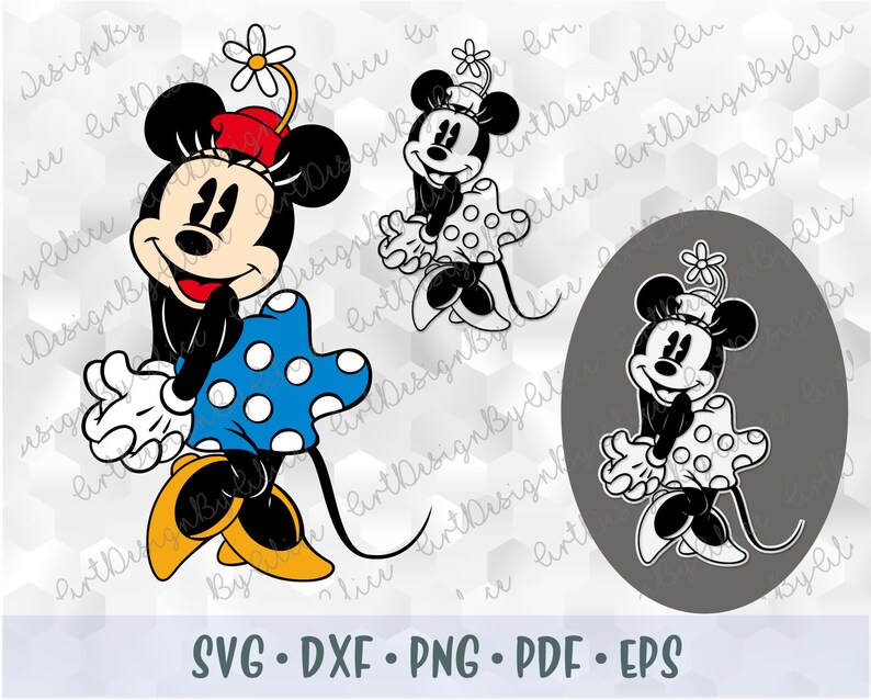 Download SVG PNG DXF Mickey Minnie Mouse Vintage Retro Old Style | Etsy