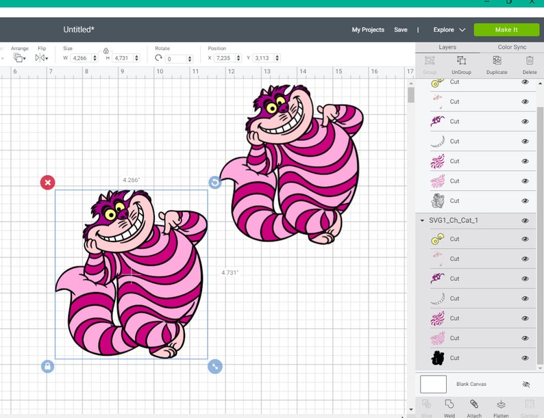 Download SVG PNG Cheshire Cat Alice in Wonderland Layered Cut file ...