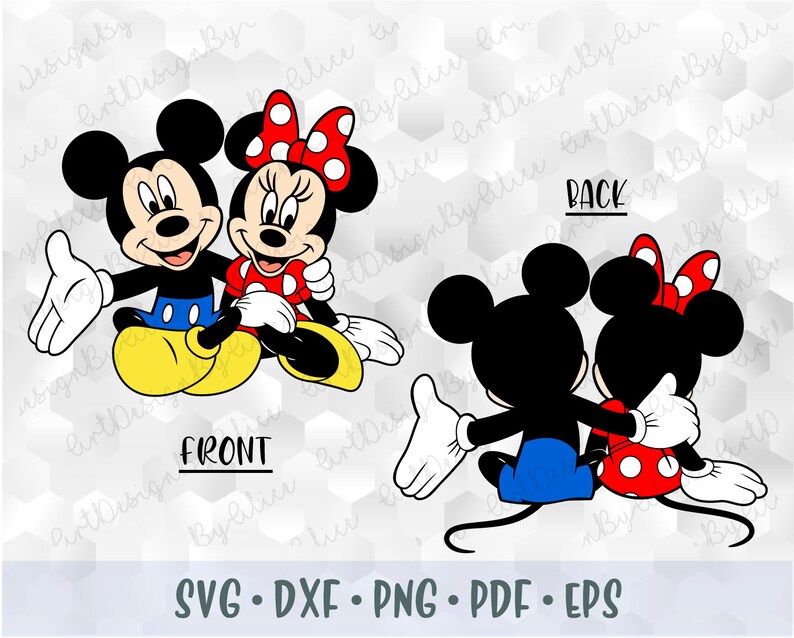 Download SVG PNG Mickey Minnie Mouse Hug Love Head Ears Sitting ...