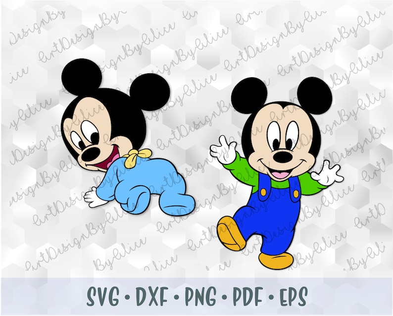 Download SVG PNG Mickey Mouse Baby Babies Layered Cut file Cricut ...