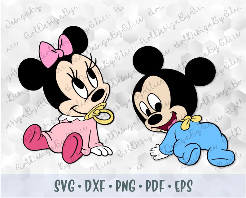 Download SVG PNG Baby Mickey Minnie Mouse Layered Cut files Cricut ...