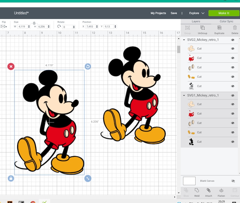Download SVG PNG DXF Mickey Mouse Vintage Retro Old School Style | Etsy