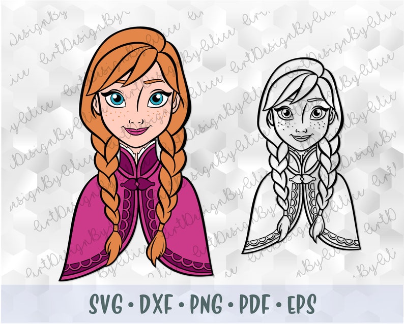 Download Anna SVG PNG Frozen Disney Princess Layered Cut file ...