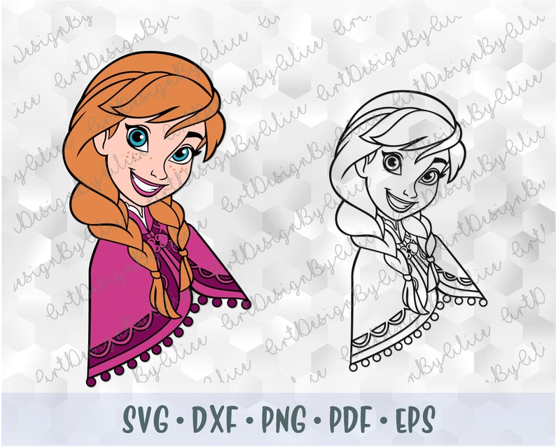 Download Anna SVG PNG Frozen Disney Princess Layered Cut file ...
