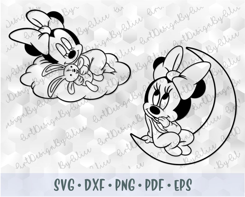 Download SVG PNG DXF Minnie Mouse Baby Babies Bow Cut file Cricut ...