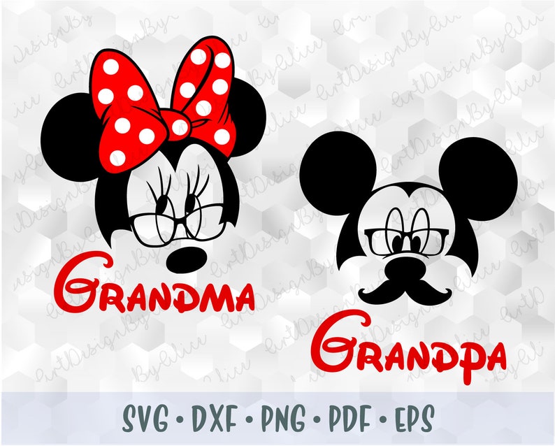 Download SVG PNG Mickey Minnie Mouse Daddy Mommy Grandma Grandpa ...