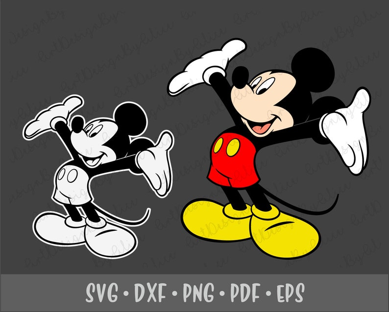 Download SVG PNG Mickey Mouse Hands Shorts Body Layered Cut File | Etsy