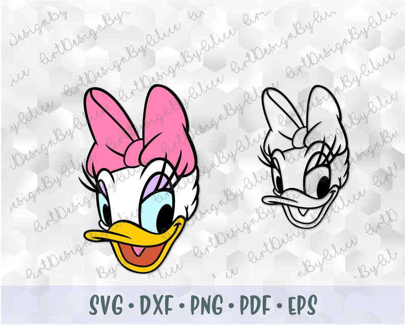 Download SVG PNG Daisy Duck Head Face Mickey Minnie Friends Layered ...