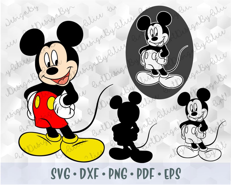 Download SVG PNG Mickey Mouse Hands Ears Head Shorts Red Layered ...