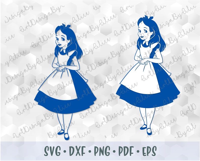 Download SVG PNG Alice in Wonderland Layered Cut files Outline ...