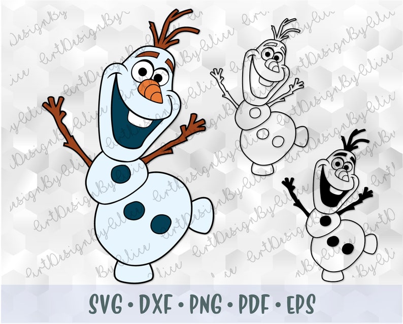 Download Olaf Snowman Frozen 2 SVG PNG Layered Cut files Outline ...