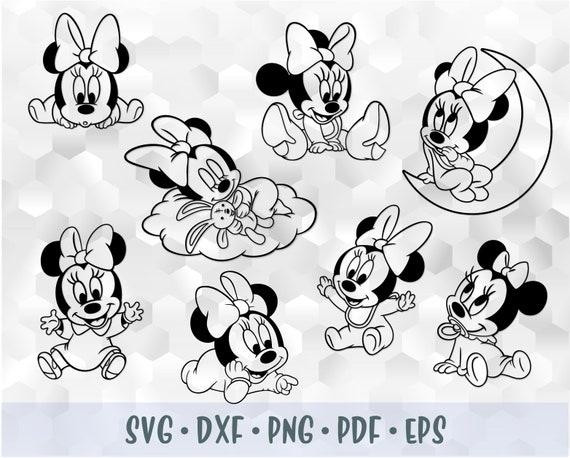 Download Svg Png Dxf Minnie Mouse Baby Babies Bow Cut File Cricut Etsy