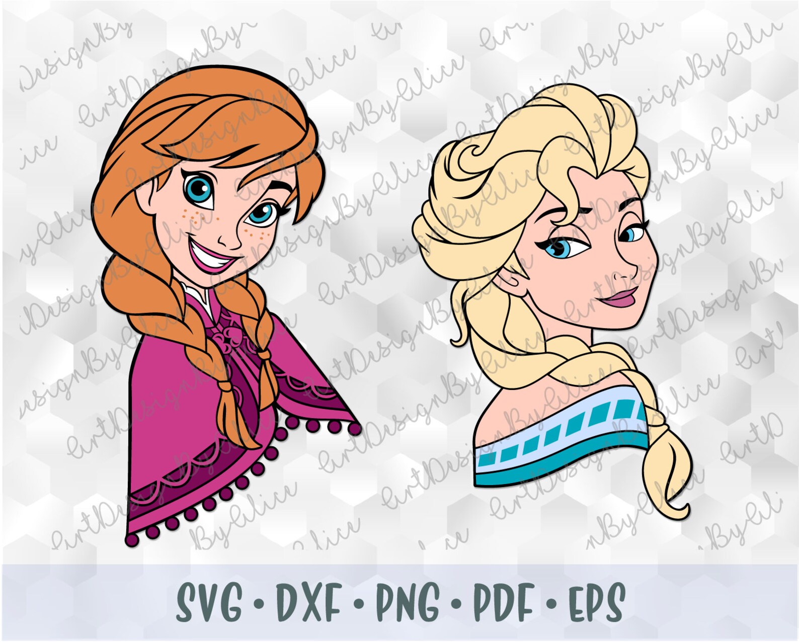 Download SVG PNG Sisters Anna Elsa Frozen Disney Princess Layered ...
