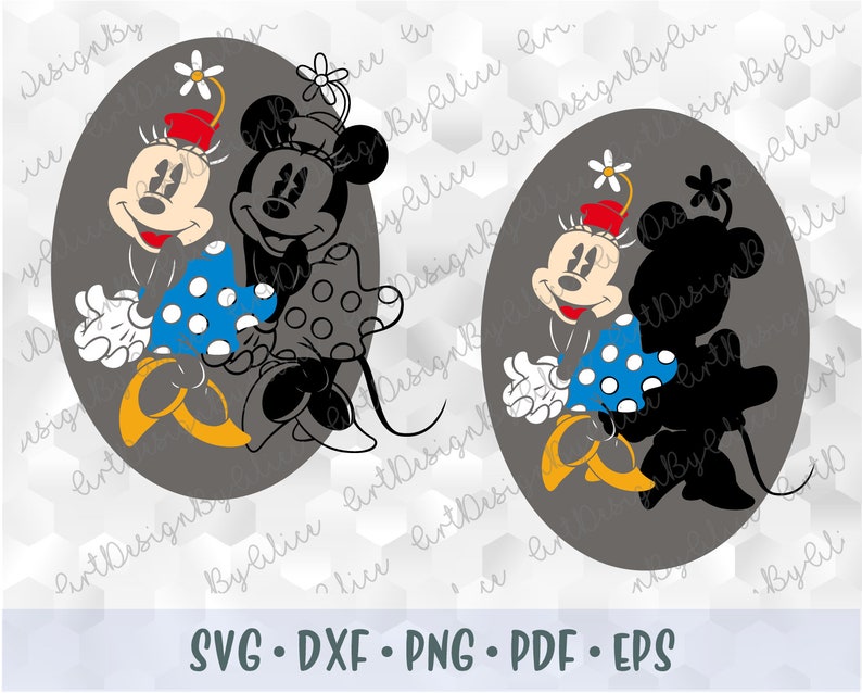 Download SVG PNG Minnie Mouse Vintage Retro Old Style Layered Cut ...