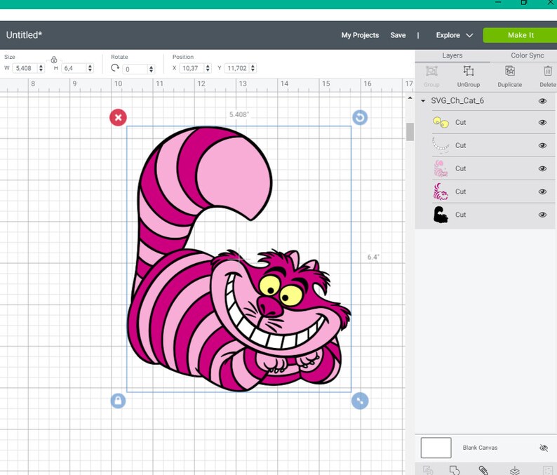 Download SVG PNG Cheshire Cat Alice in Wonderland Layered Cut file ...
