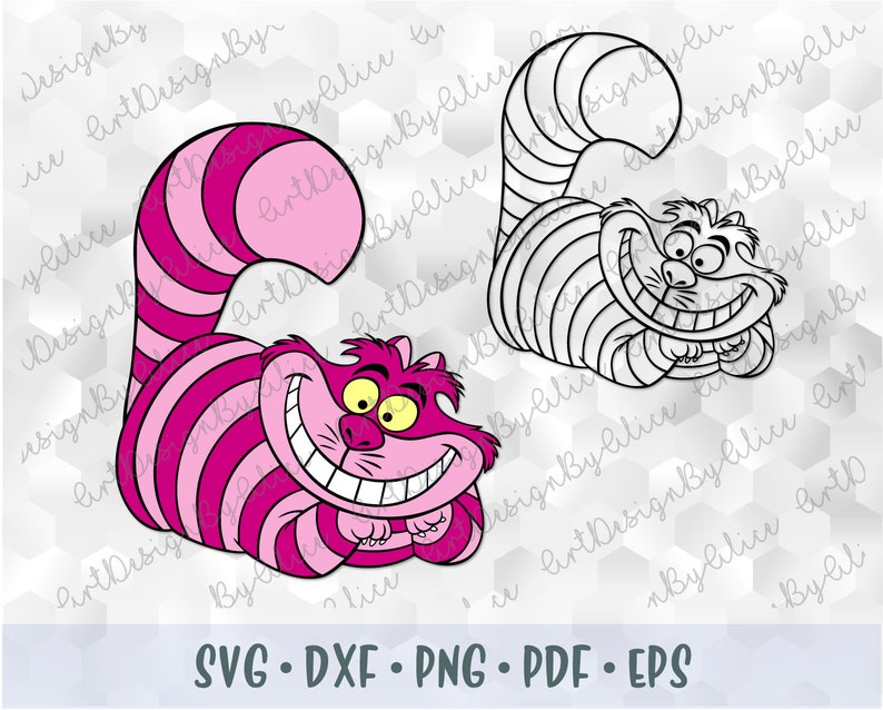 Download SVG PNG Cheshire Cat Alice in Wonderland Layered Cut file ...