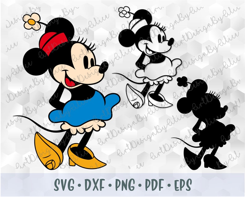 Download SVG Minnie Mouse Vintage Retro Old School Style Disney ...