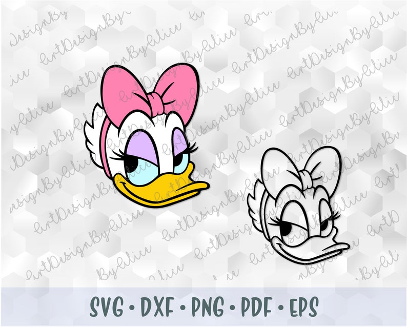 Download SVG PNG Daisy Duck Head Face Mickey Minnie Friends Layered ...