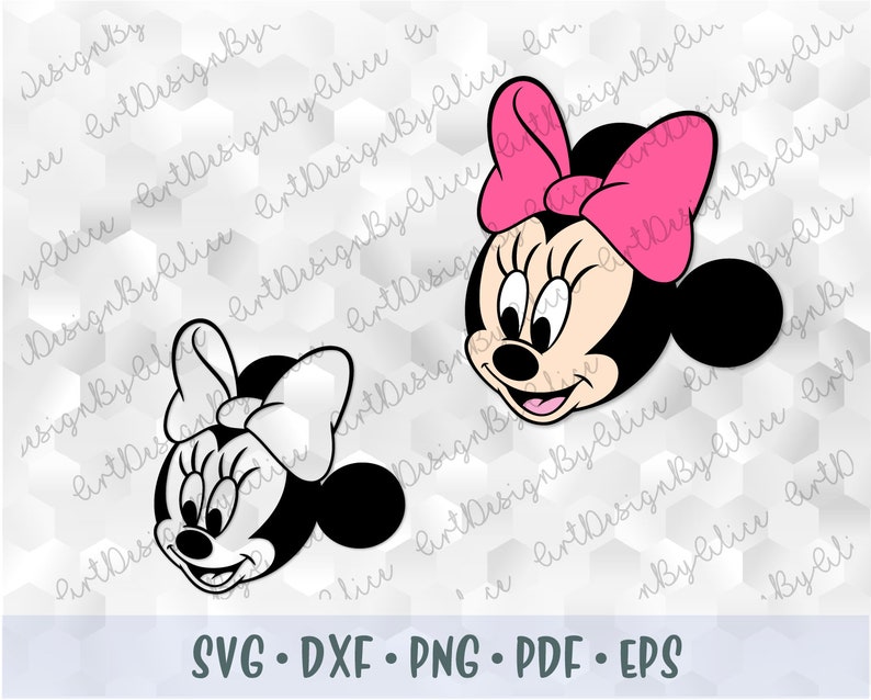 Download SVG PNG Minnie Mouse Baby Heads Pink Bow Layered Cut file ...