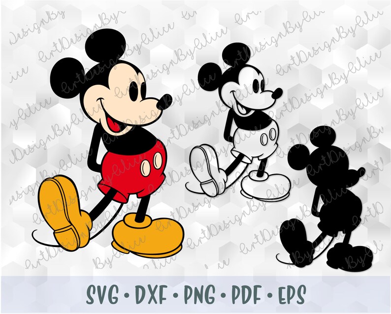 Download SVG PNG DXF Mickey Minnie Mouse Vintage Retro alten Stil ...