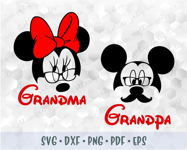 Download SVG PNG Mickey Minnie Mouse Daddy Mommy Grandma Grandpa ...