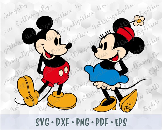 Download SVG PNG DXF Mickey Minnie Mouse Vintage Retro Old School ...