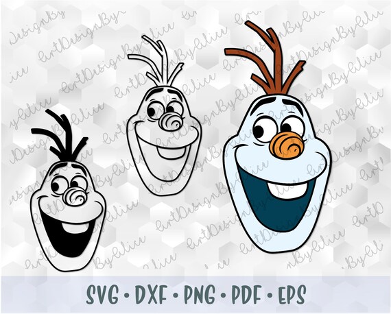 Download SVG PNG Snowman Olaf Head Face Frozen 2 Layered Cut files ...
