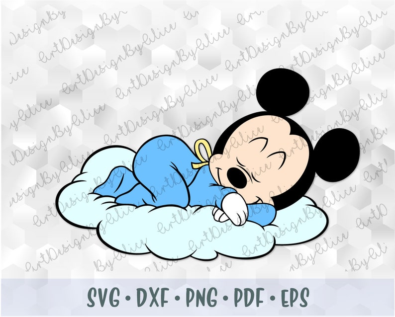 Download SVG PNG Baby Mickey Minnie Mouse Sleeping Layered Cut files | Etsy