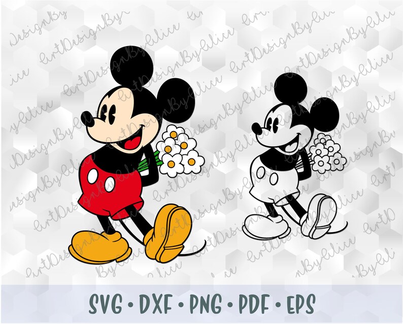 Download SVG PNG DXF Mickey Minnie Mouse Vintage Retro Old Style | Etsy