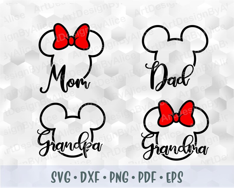 Download SVG PNG Mickey Minnie Mouse Head Ear Bow Mom Dad Grandma ...