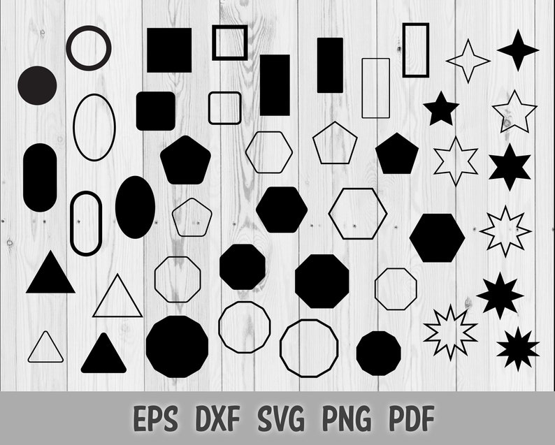 Download Basic geometric shapes SVG PNG DXF Cut files Circle Square ...