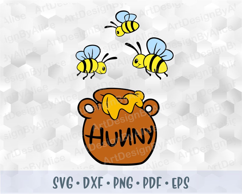 Download SVG Hunny Pot Honey Pot Bee Layered Vector Cut file Cricut ...