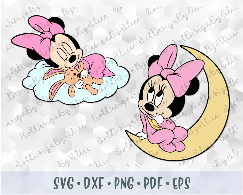 Download SVG PNG Minnie Mouse Baby Babies Pink Bow Layered Cut file ...