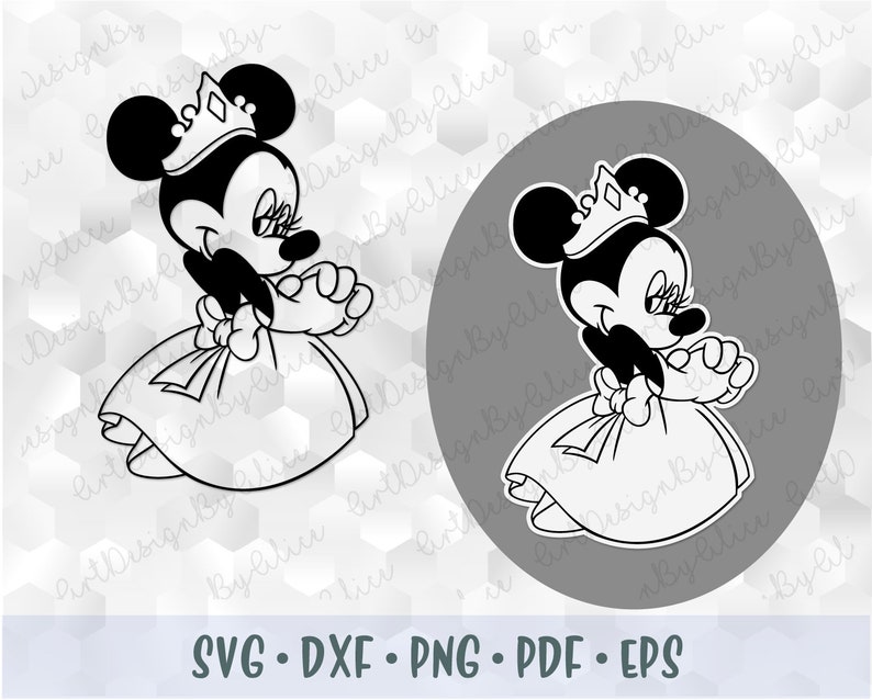 Download SVG PNG Minnie Mouse Princess Crown Hands Ears Head Pink ...