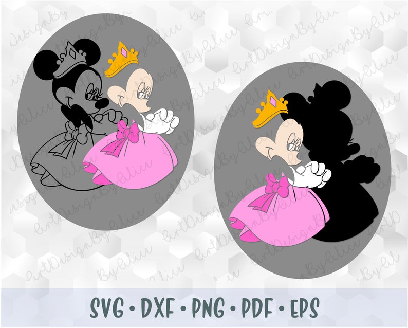 Download SVG PNG Minnie Mouse Princess Crown Hands Ears Head Pink ...