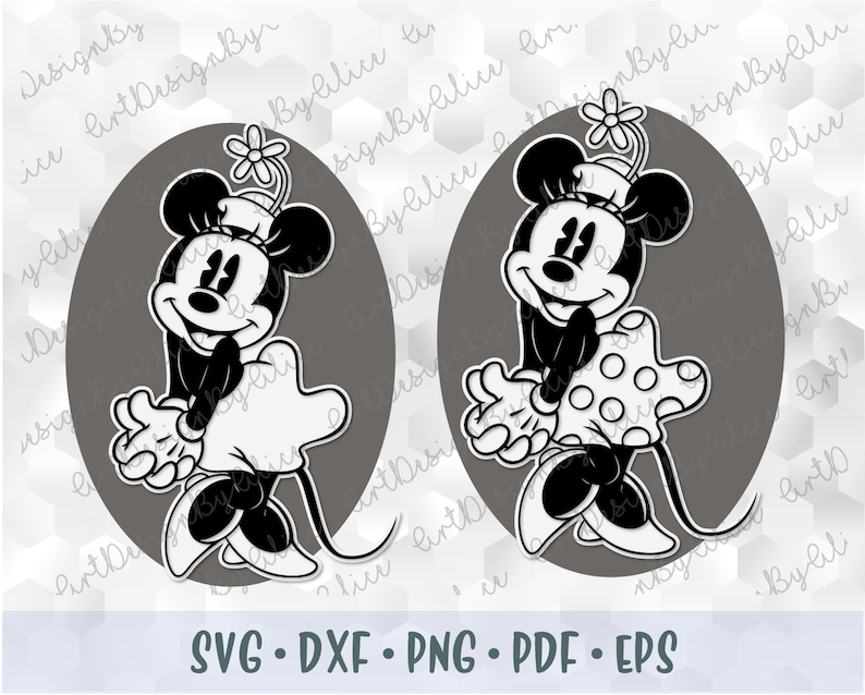 Download SVG PNG DXF Mickey Minnie Mouse Vintage Retro Old Style | Etsy