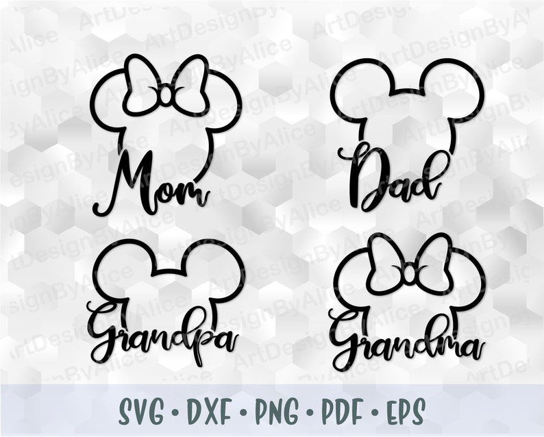 Download SVG PNG Mickey Minnie Mouse Head Ear Bow Mom Dad Grandma ...